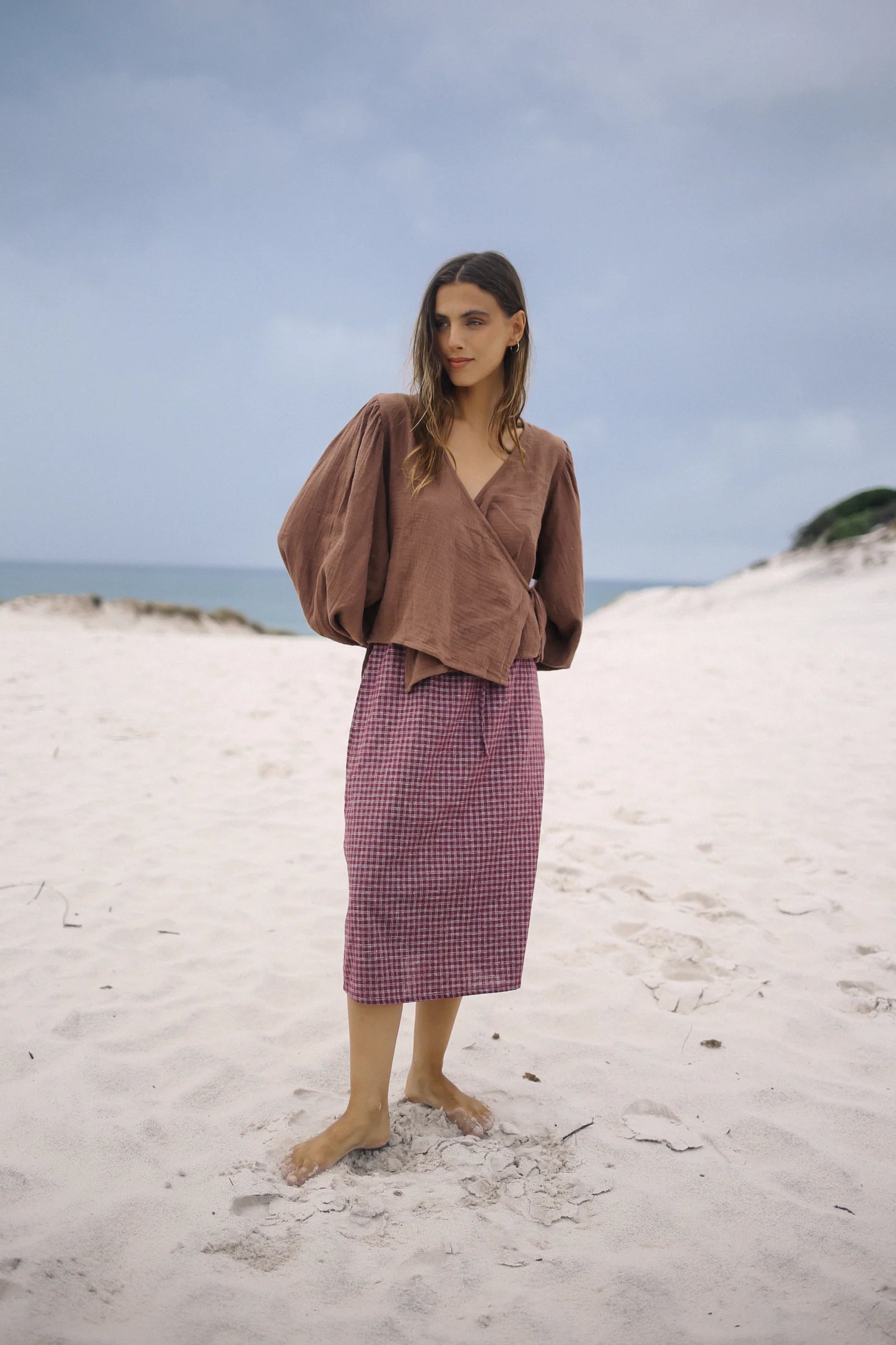 Ella Wrap Top Chocolate