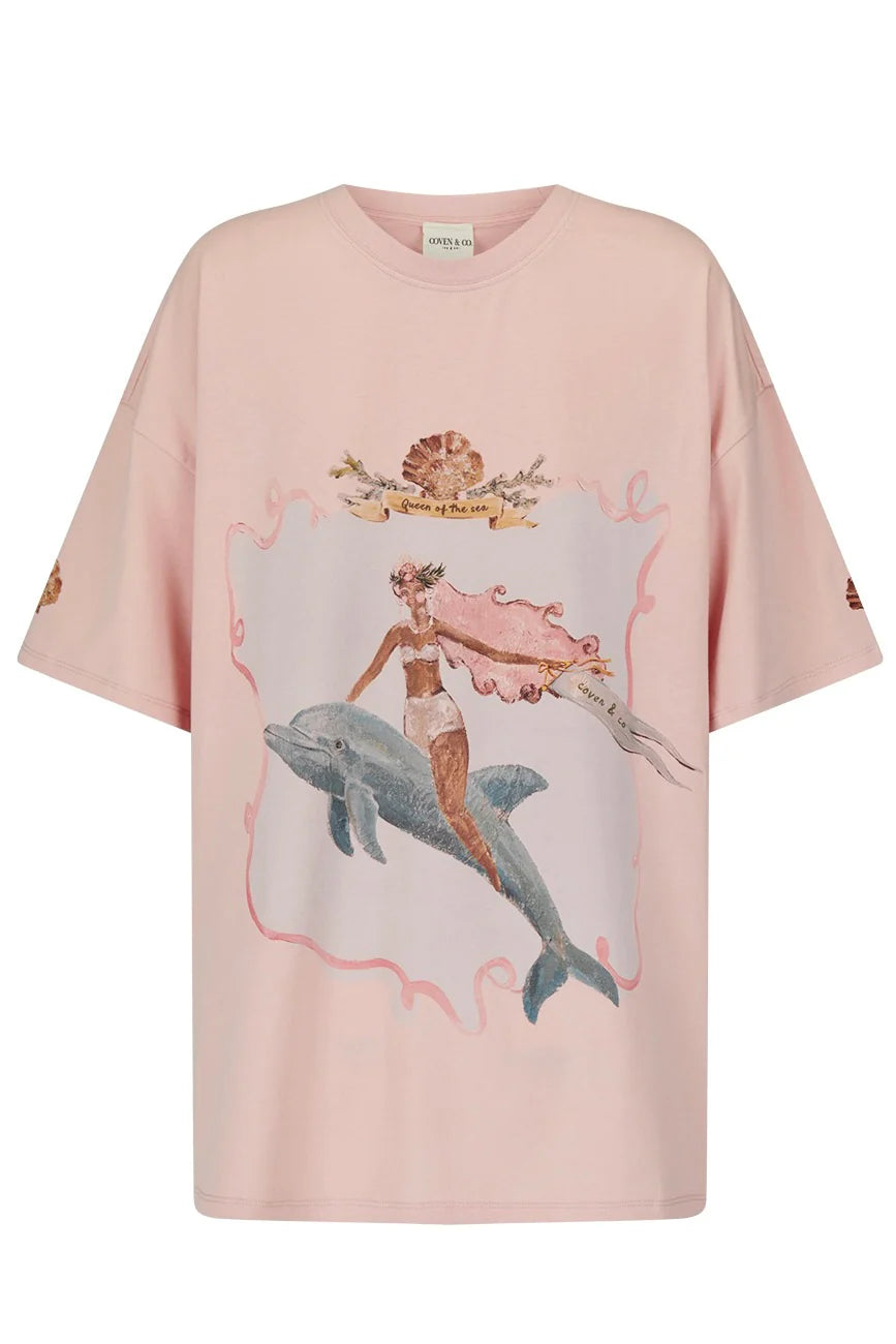 Queen of the Sea Tee - Soft Pink Mermaid