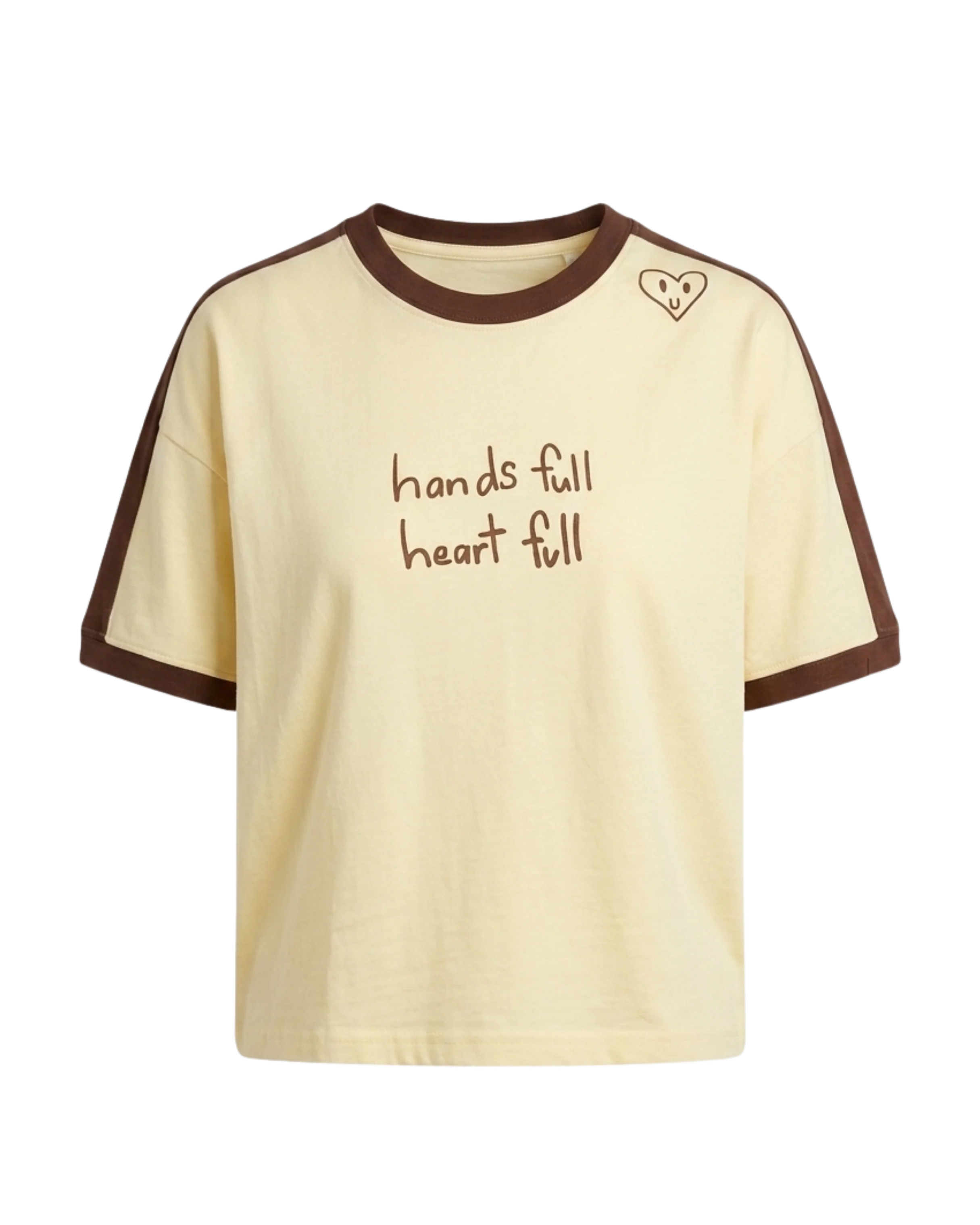 Heart Full Tee - Cream/Choc