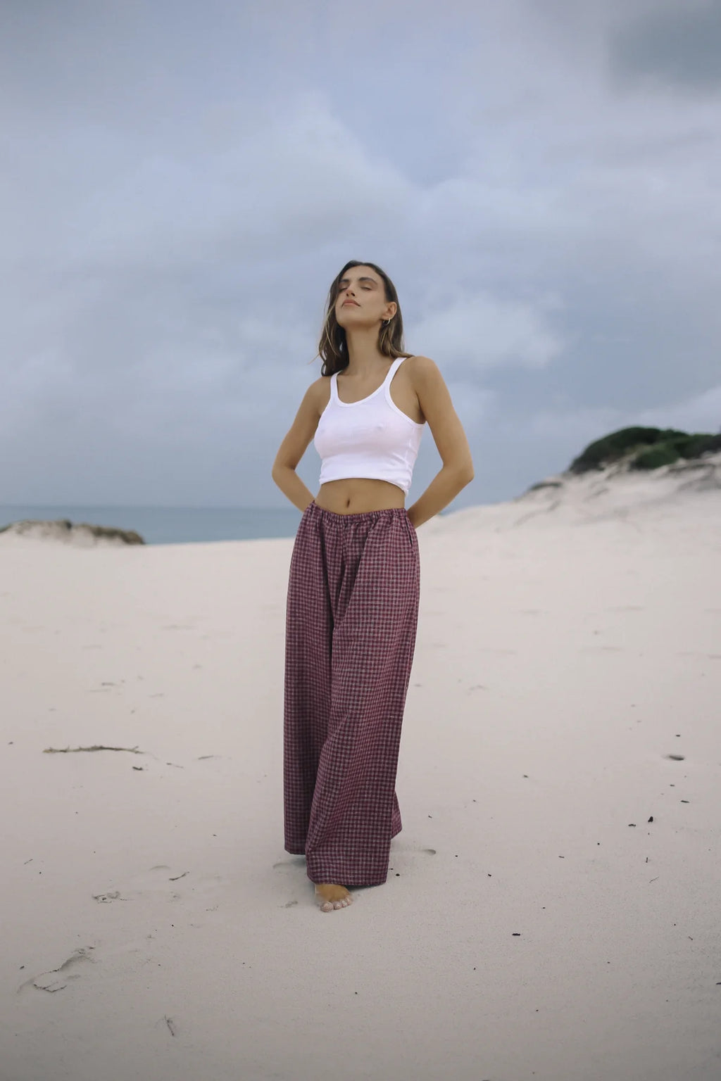 Ivy Pant Fig Hemp Check