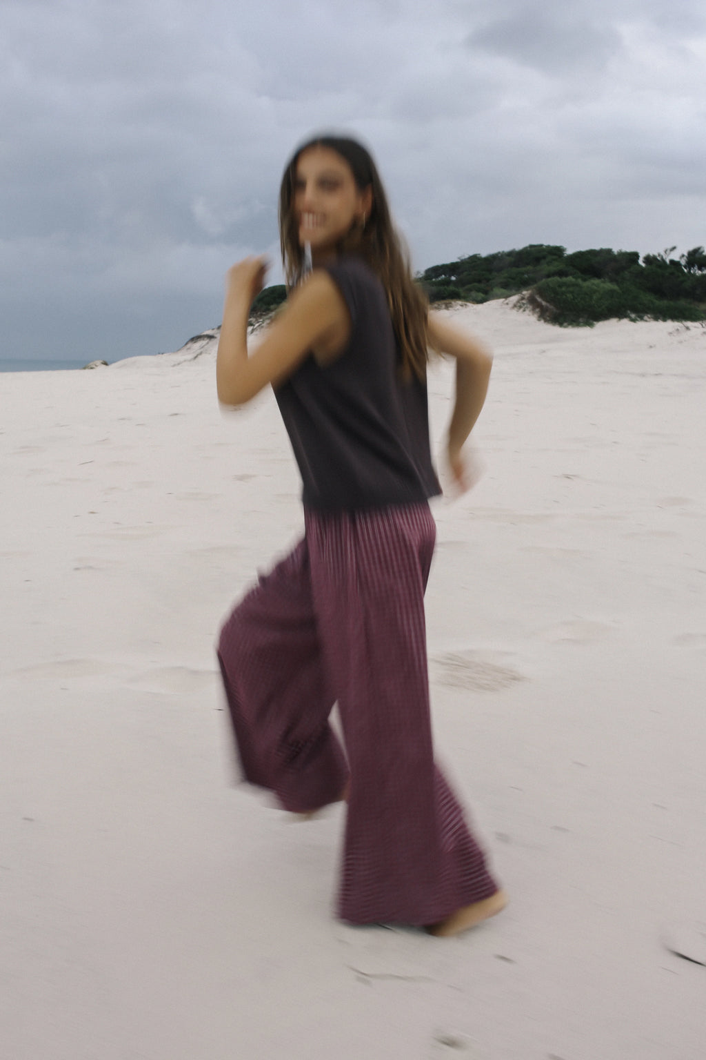 Ivy Pant Fig Hemp Check