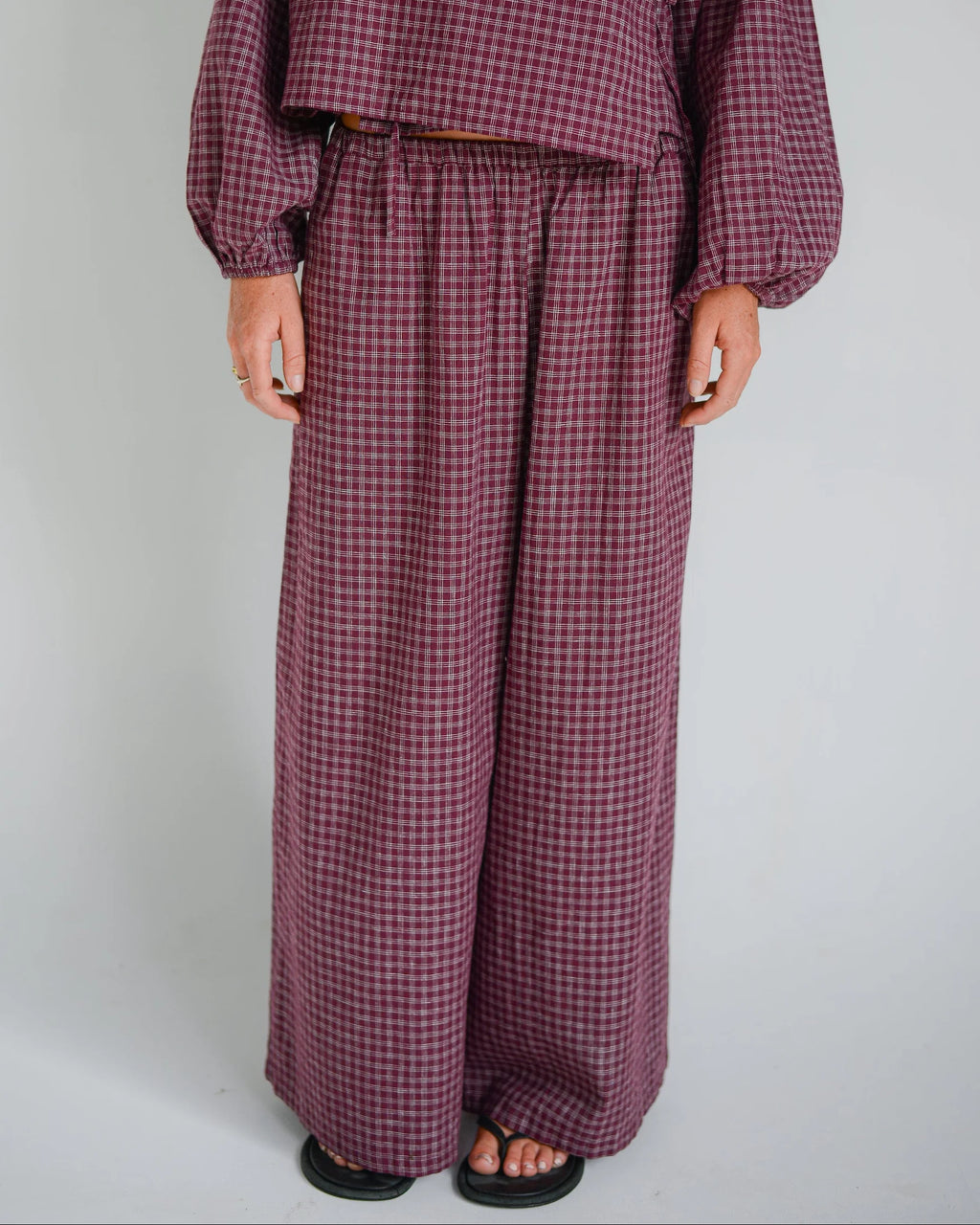 Ivy Pant Fig Hemp Check