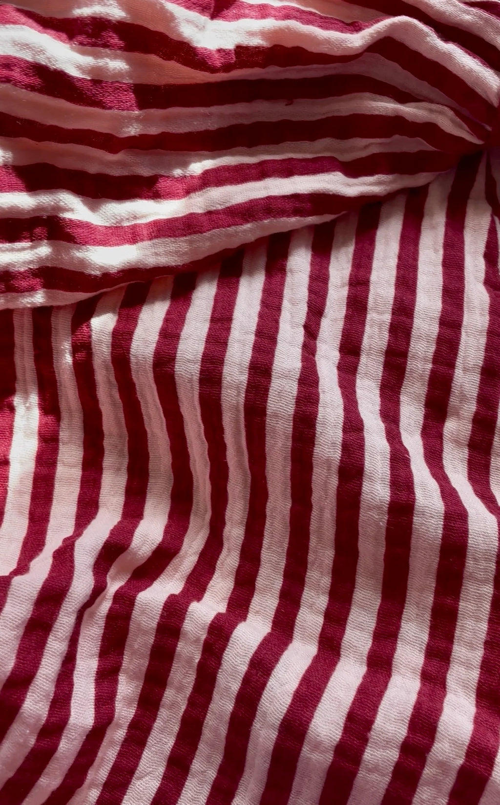 Ladies Juno Lace Neck Slip Dress - Pink & Wine Stripe