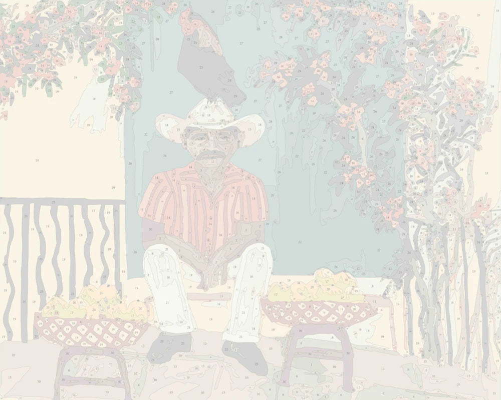 Man and a Chicken Paint by Numbers Kit