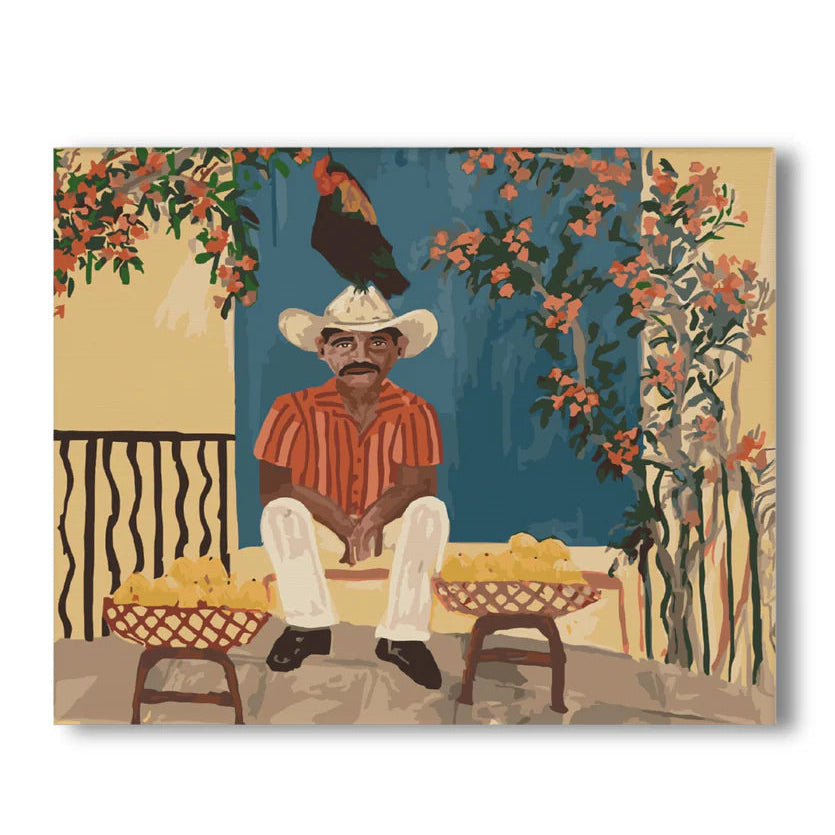 Man and a Chicken Paint by Numbers Kit