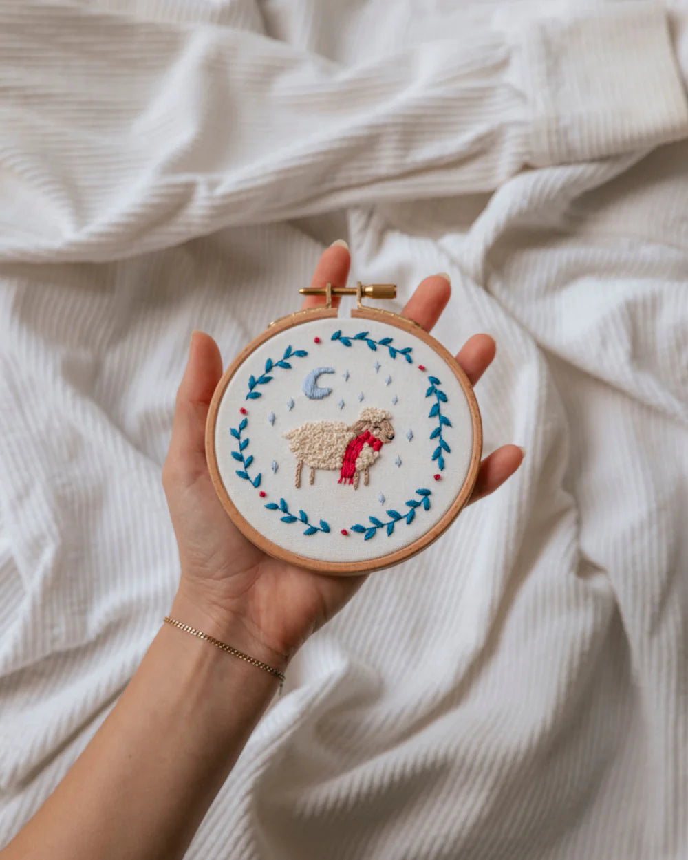 Cozy Sheep Embroidery Kit