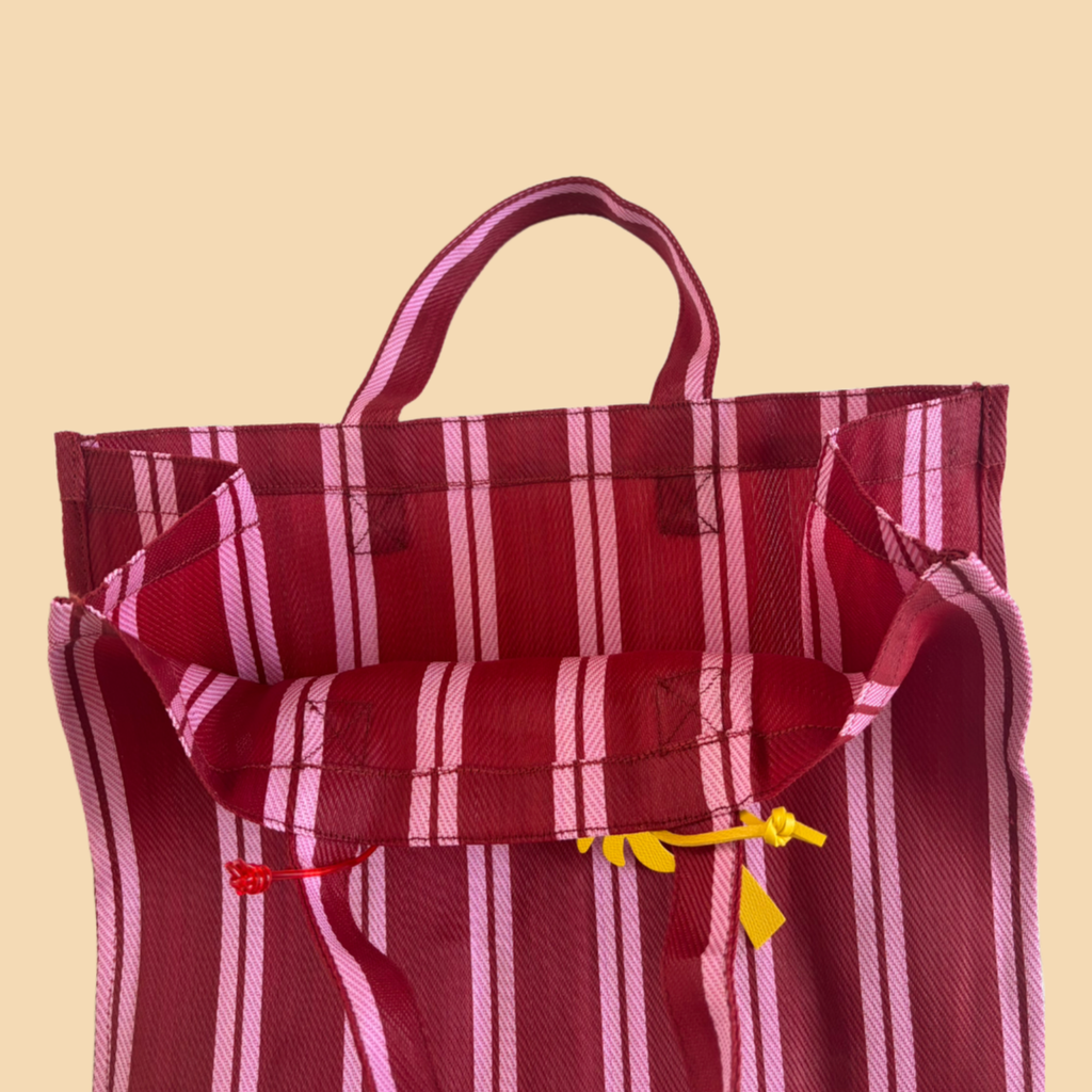 The Shopper Tote - Cherry Stripes
