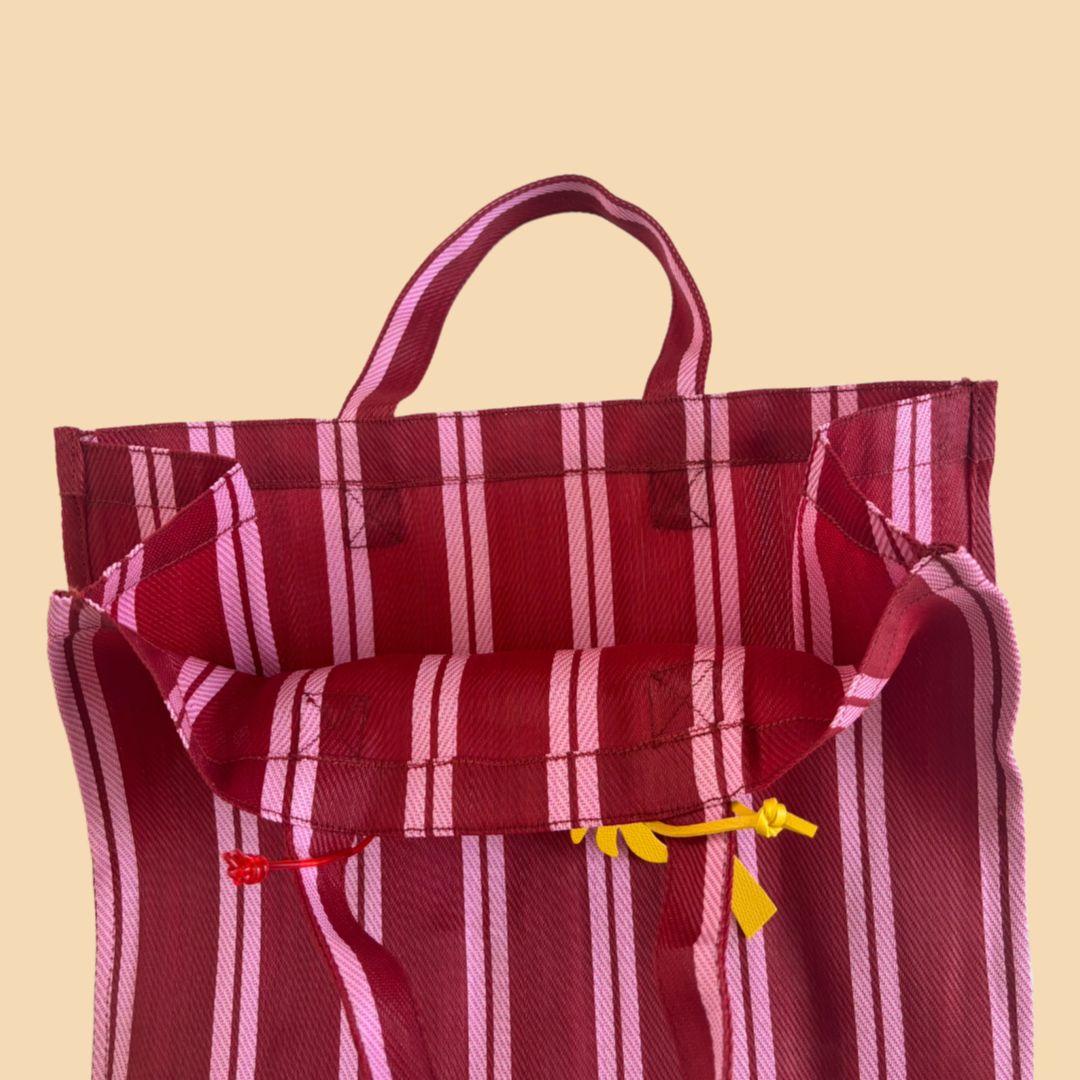 The Shopper Tote - Cherry Stripes