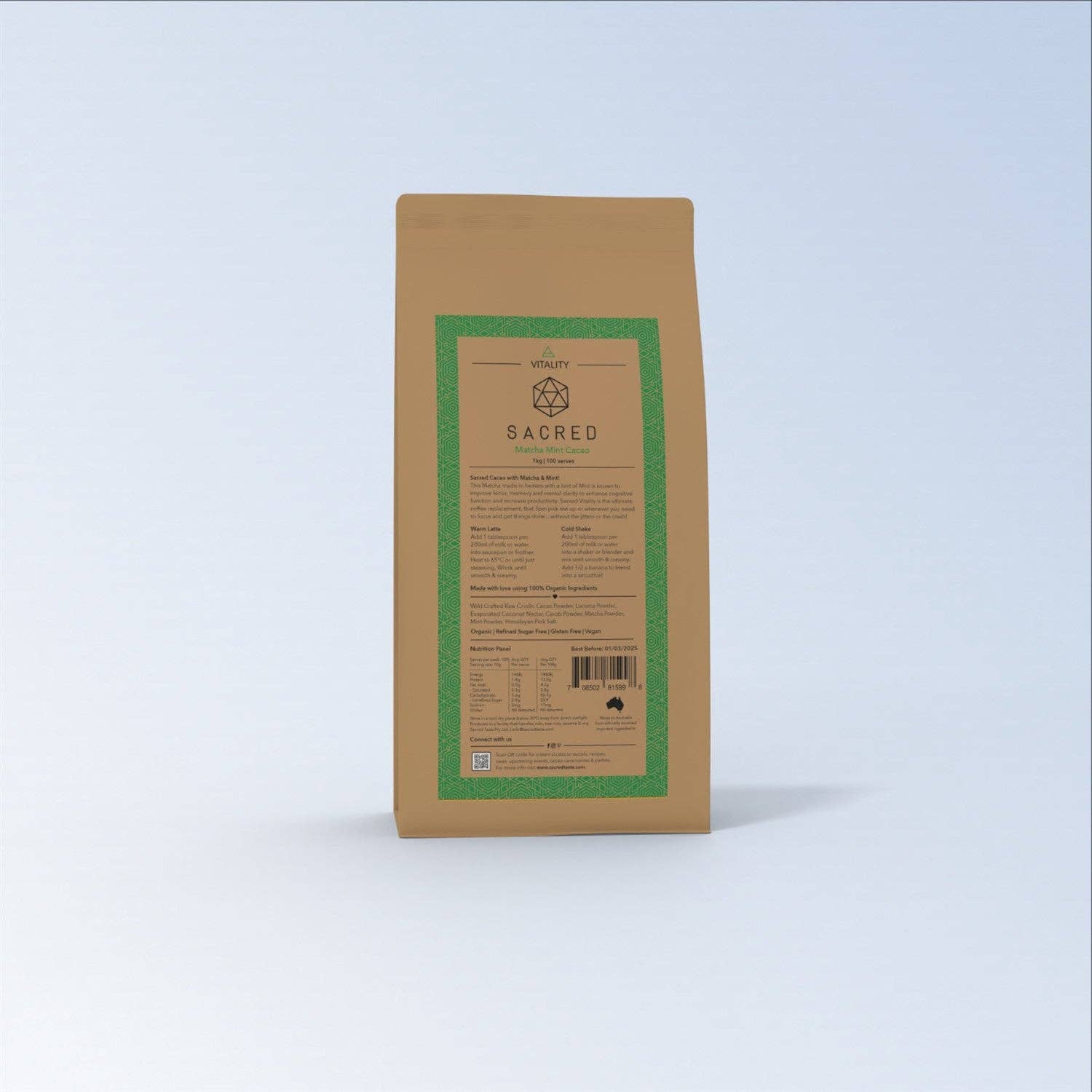 Sacred Taste Vitality - Matcha Mint Cacao 250g
