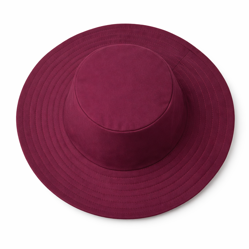 Silk-lined wide brim bucket hat - Cherry