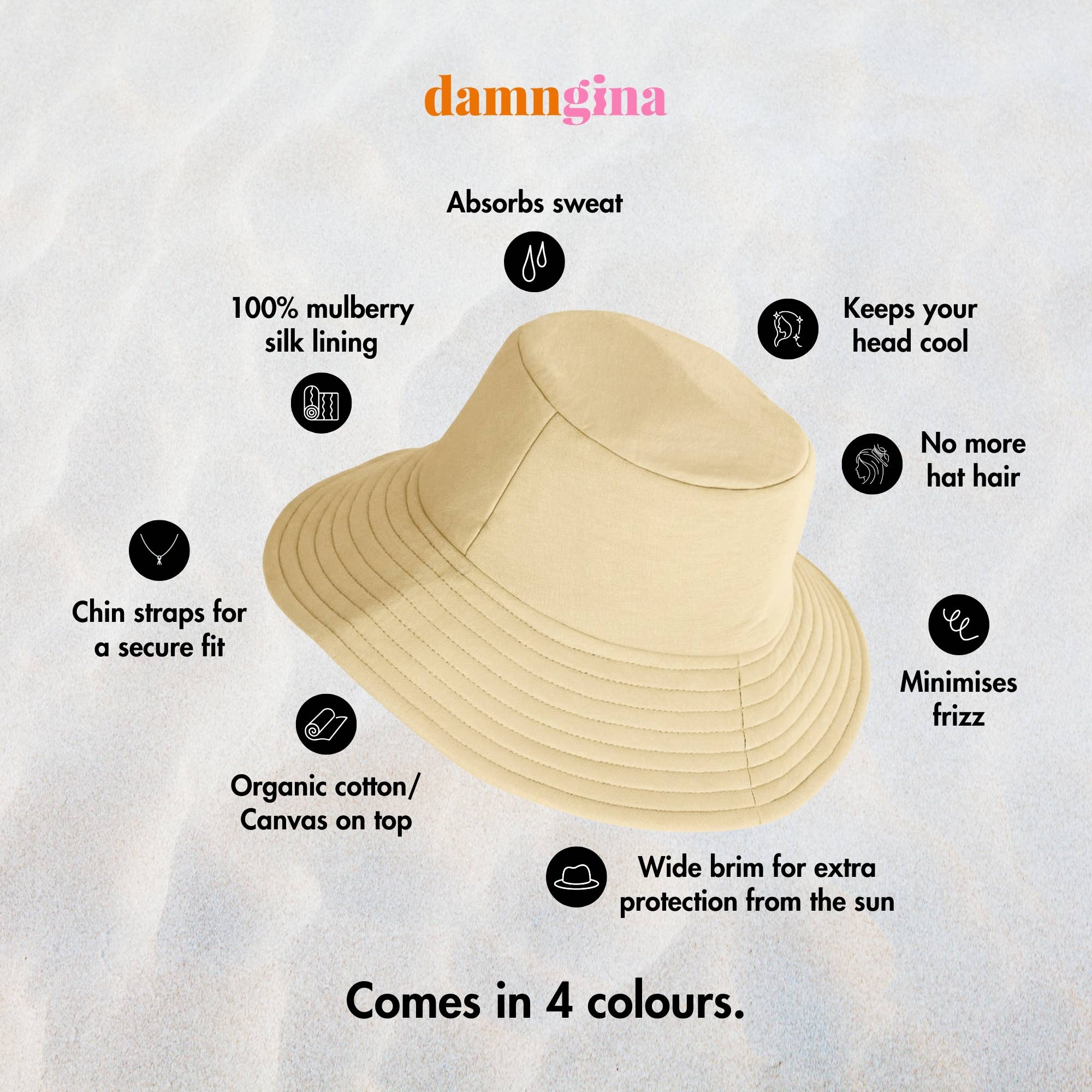 Silk-lined wide brim bucket hat - Cherry