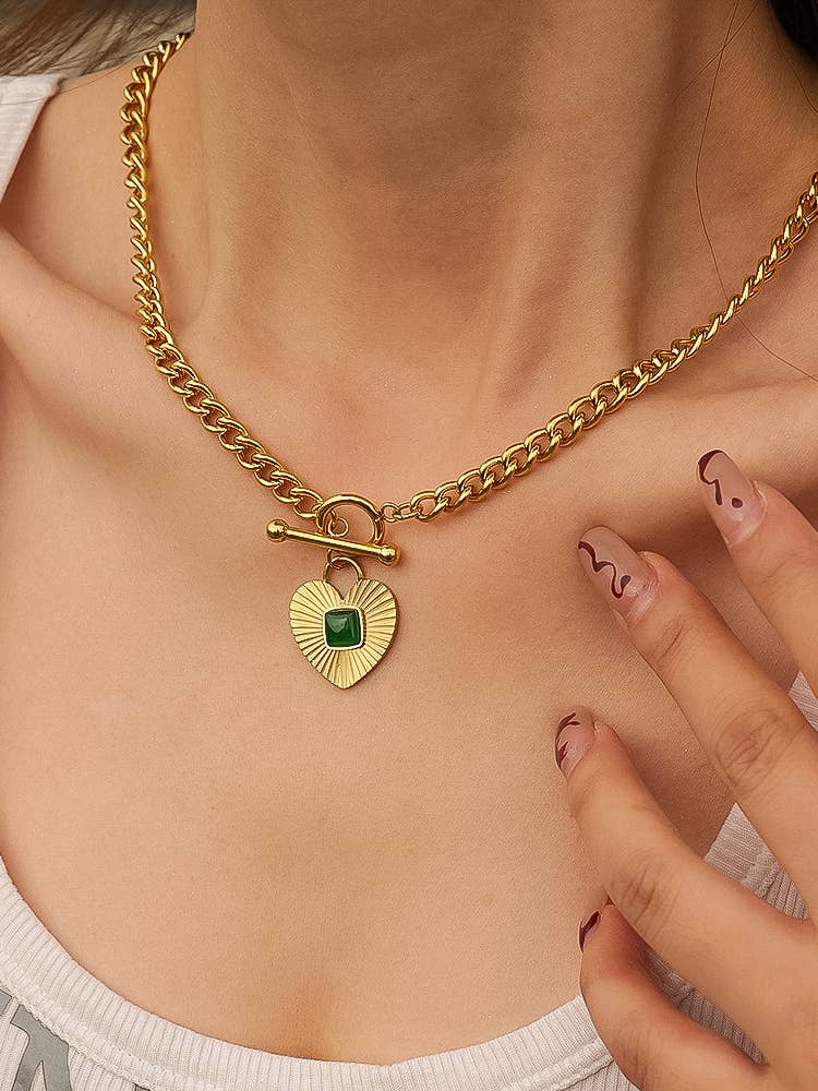 Après Green Heart Necklace