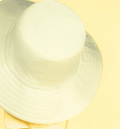 Silk-lined wide brim bucket hat - Butter