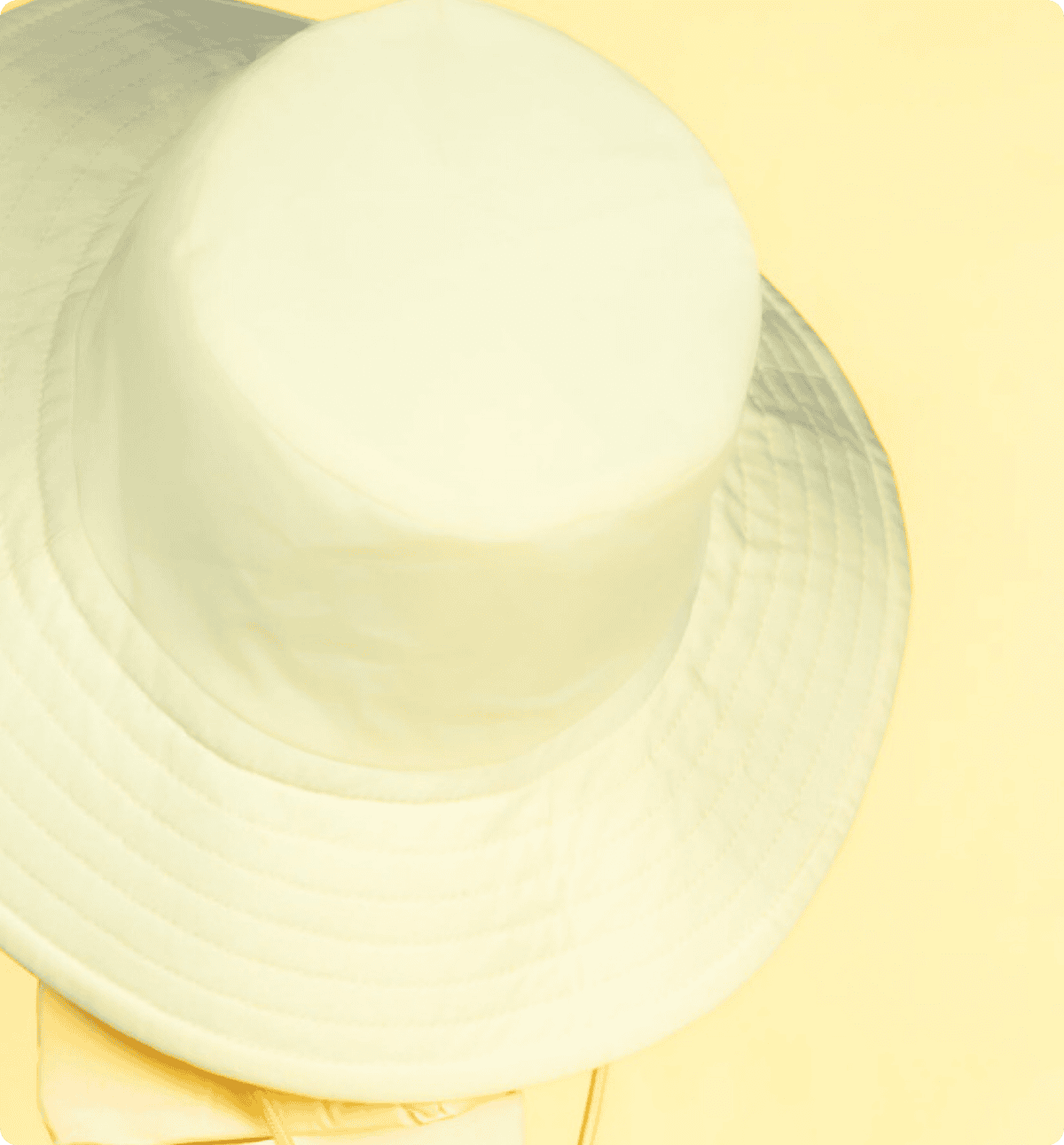 Silk-lined wide brim bucket hat - Butter