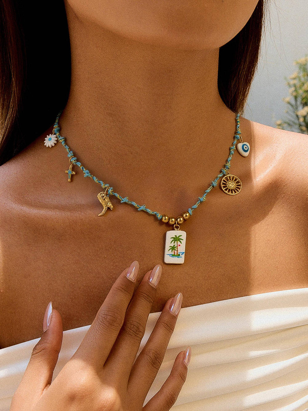 Pêche Charm Rope Necklace