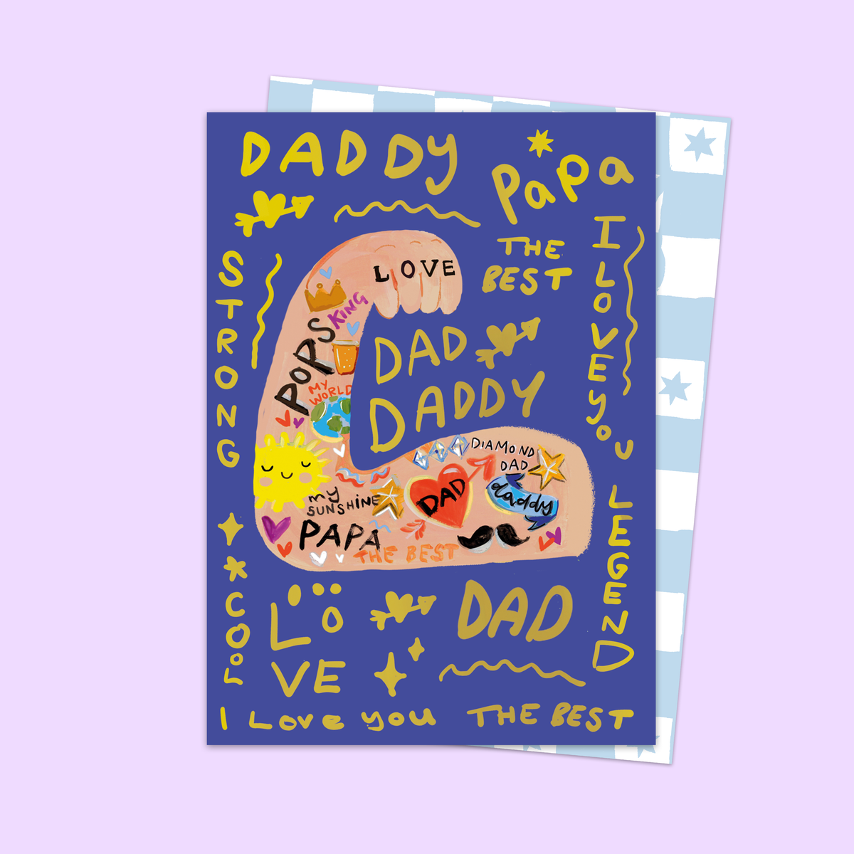 Dad Strong Tattoo Arm Card