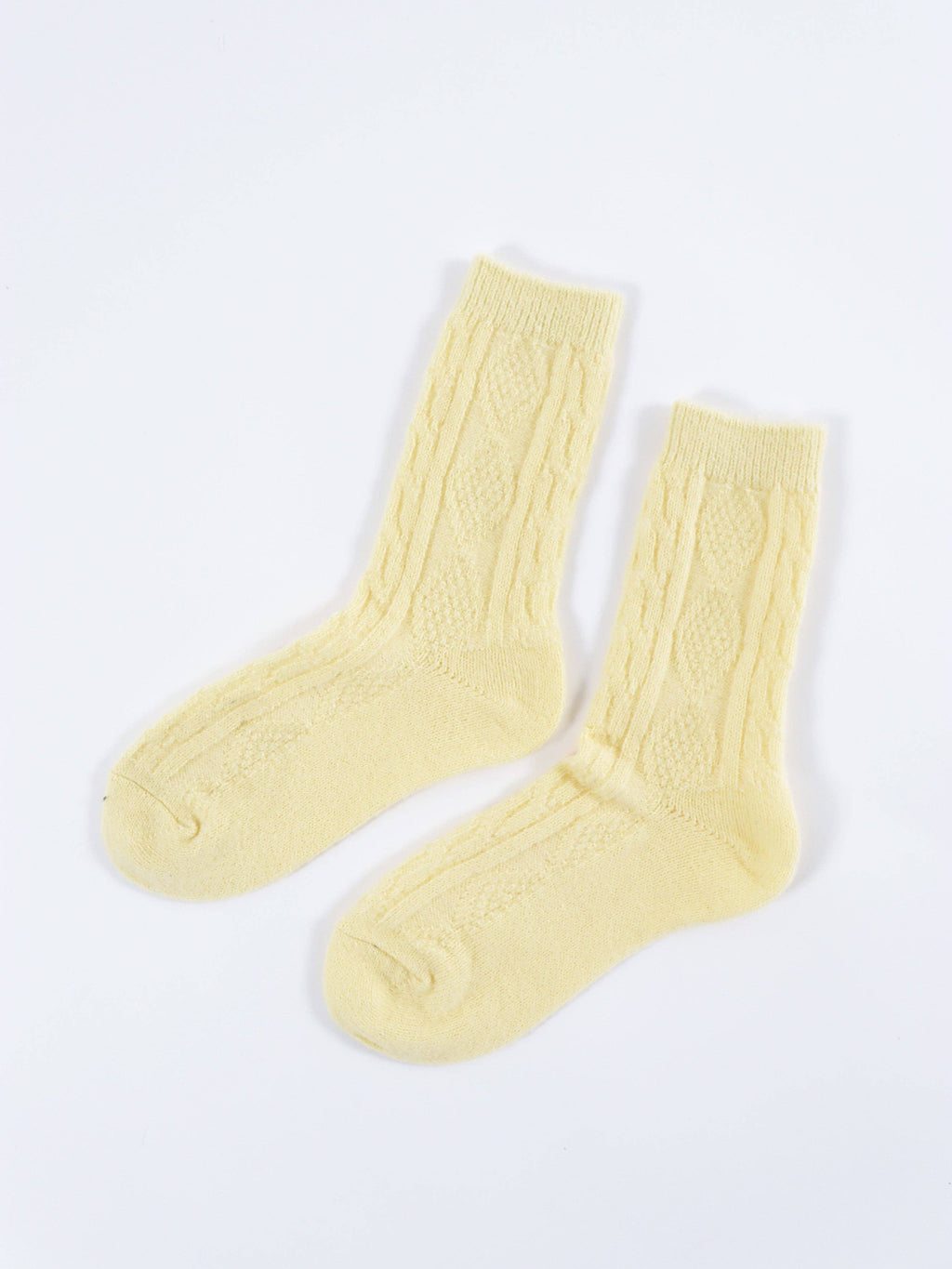 [New Colour] Fisherman Wool Crew Socks in Lemon