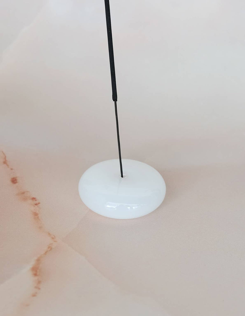 Glass Bubble Incense Holder - White Milk Glass