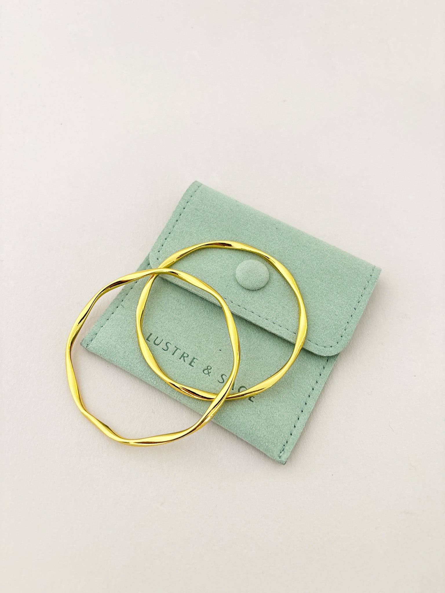 Dainty 18K Gold Plated Bangle 2pcs