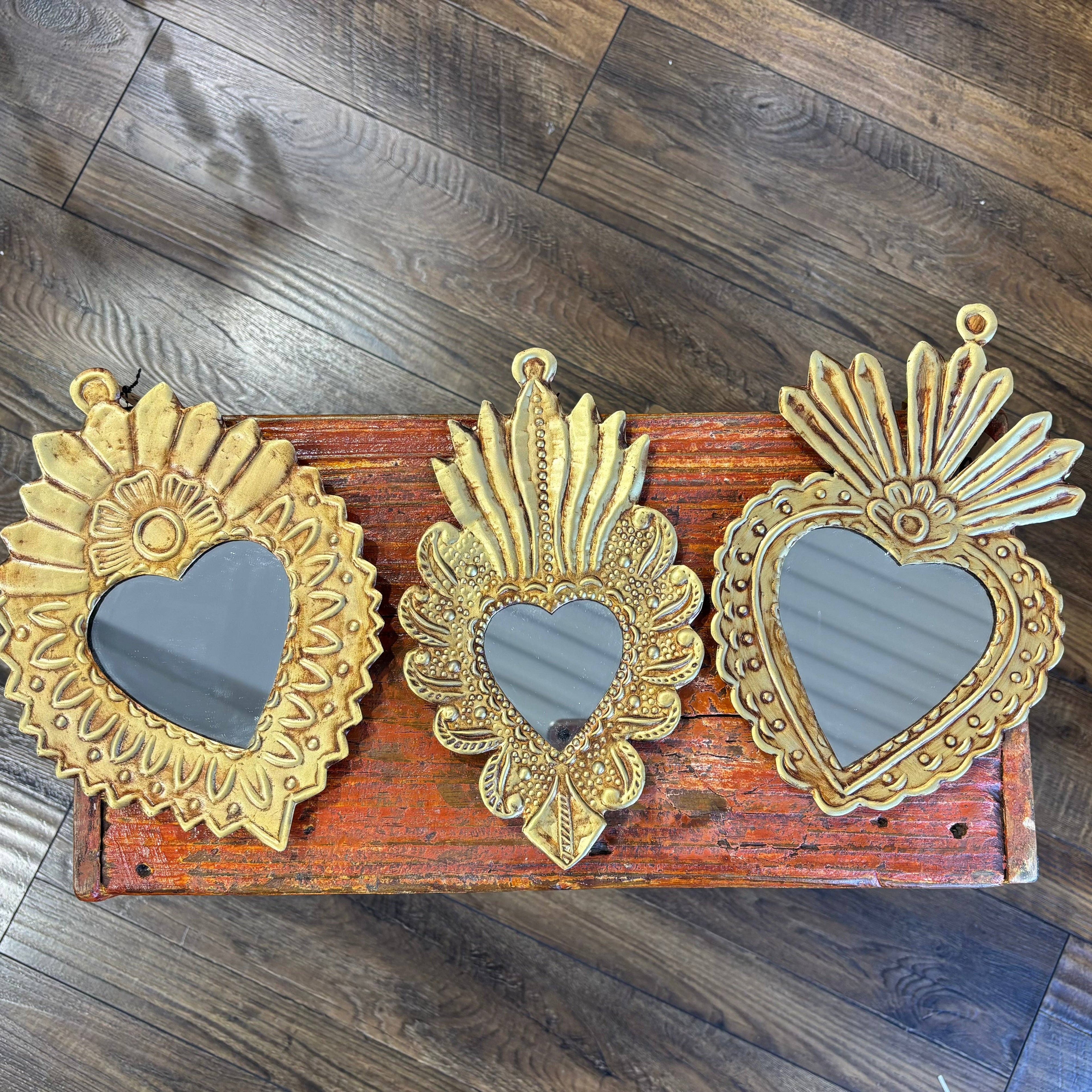 Medium Mirrored Sacred Hearts - Dots