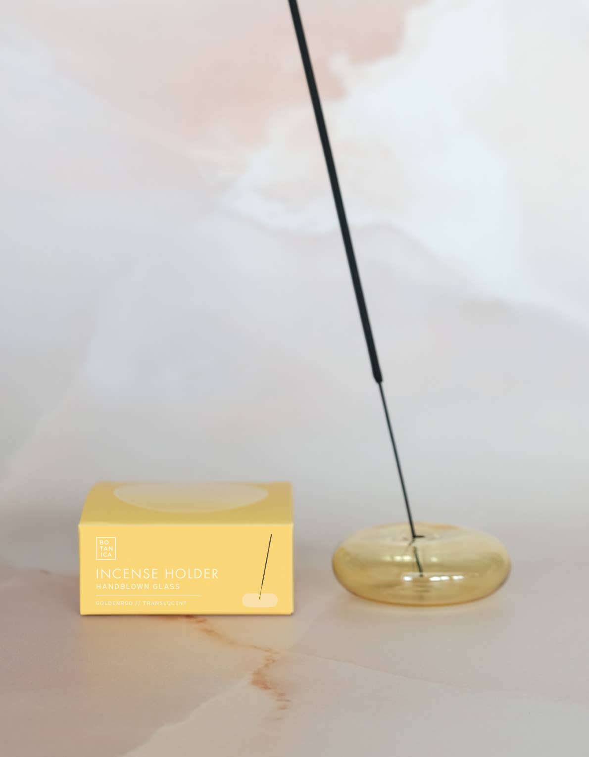 Glass Bubble Incense Holder - Yellow Translucent