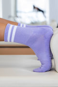 Crew Purple Grip Socks: Medium EU 38-44