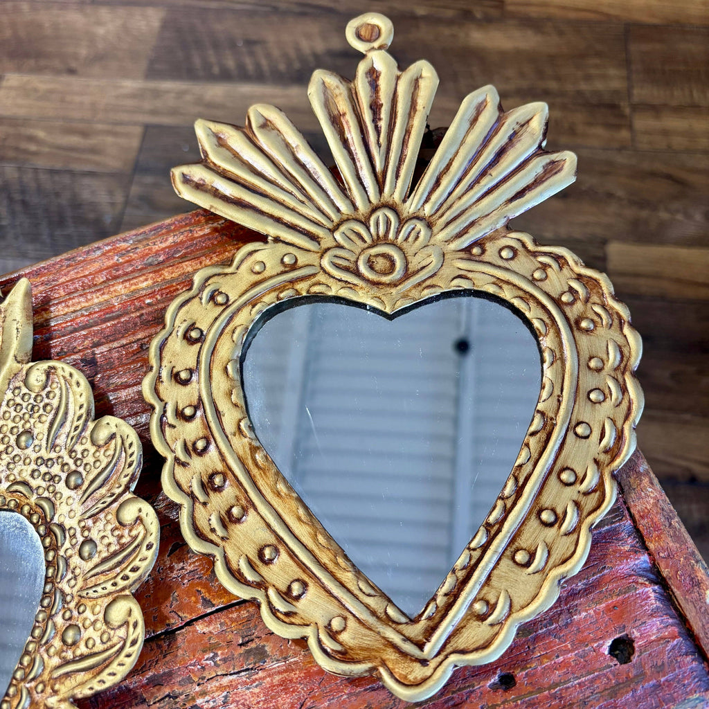 Medium Mirrored Sacred Hearts - Flower