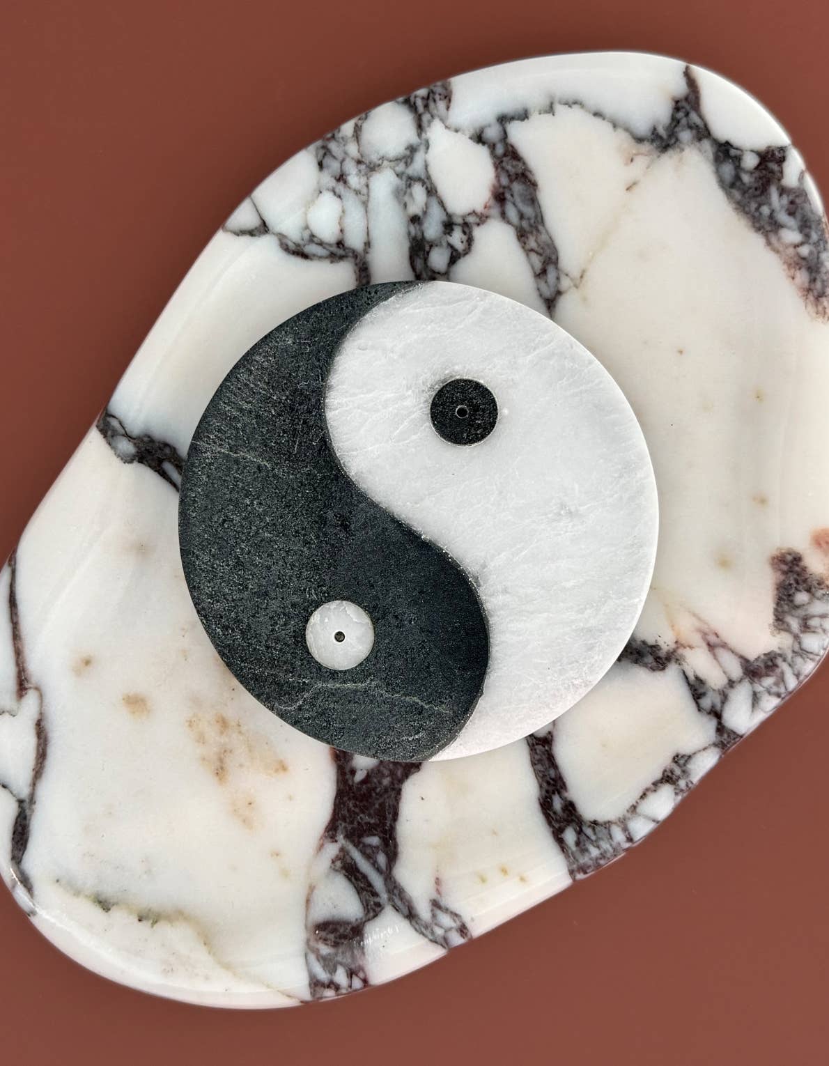 Yin Yang Marble Incense Holder