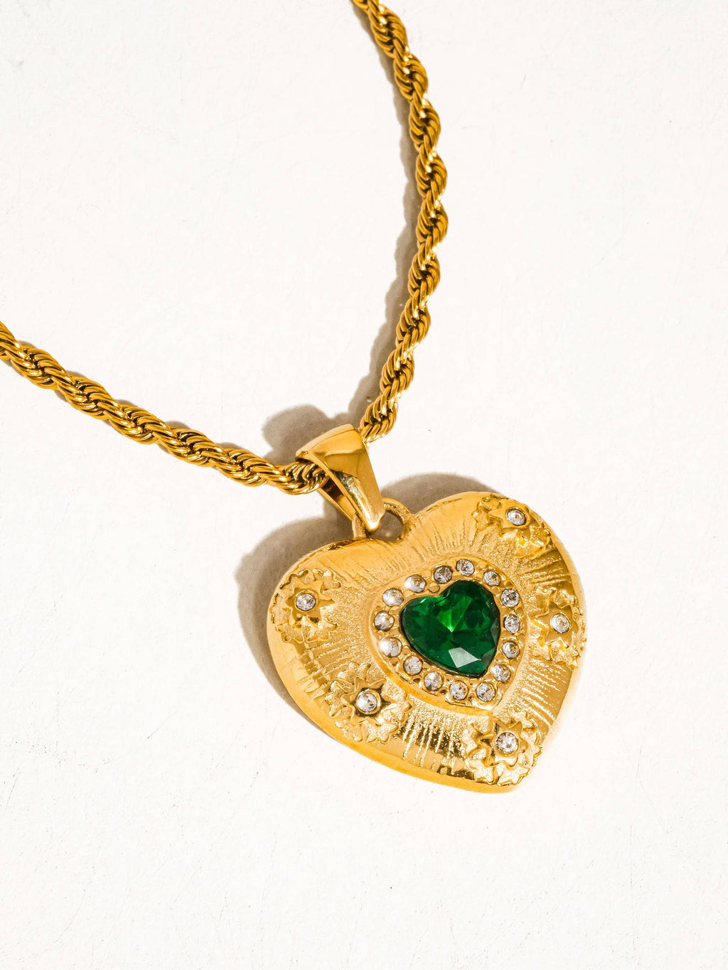 Akira Green Heart Necklace