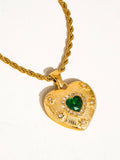 Akira Green Heart Necklace