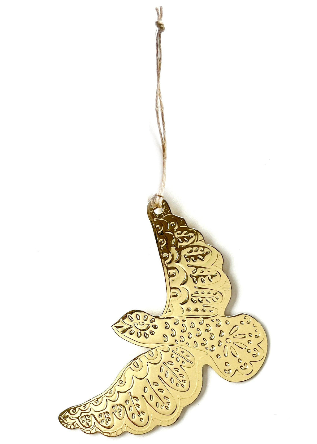 Dove - Faux-tin Ornament - Gold single tag