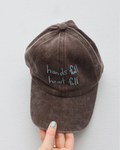 Heart Full Adults Cap: Choc w/ Blue design