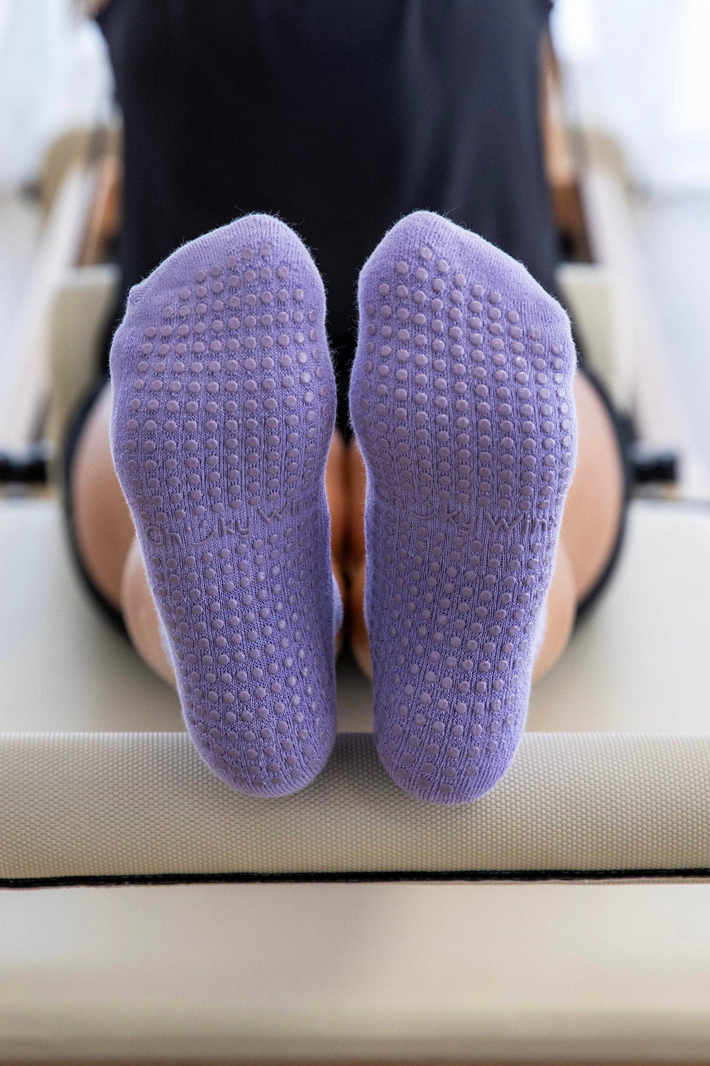 Crew Purple Grip Socks: Medium EU 38-44