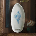 Hand-painted Ceramic Incense Holder Sea Creatures: Horn Shell (Blue)