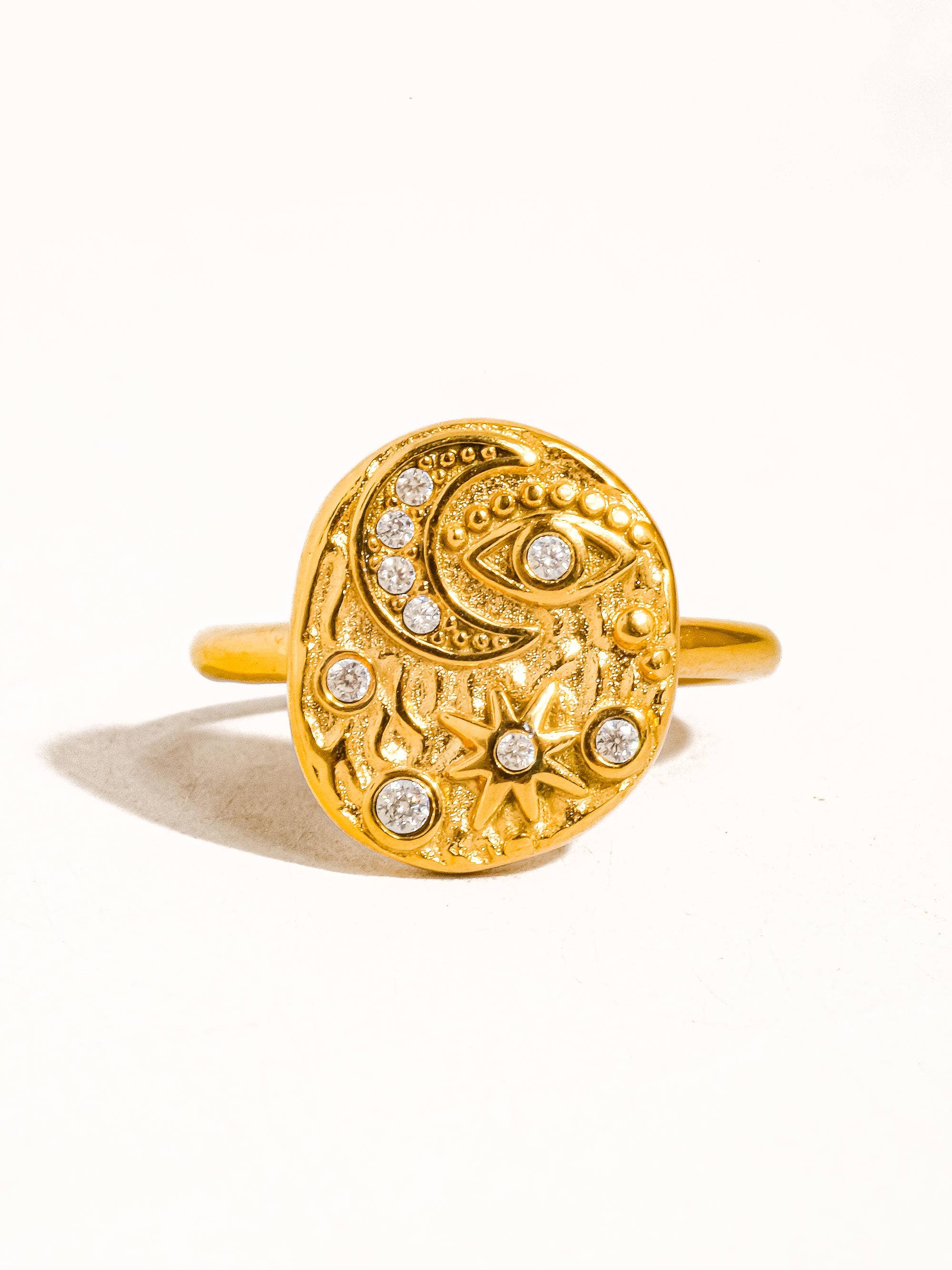 Slade 18K Gold Non-Tarnish Astral Ring: Yellow Gold
