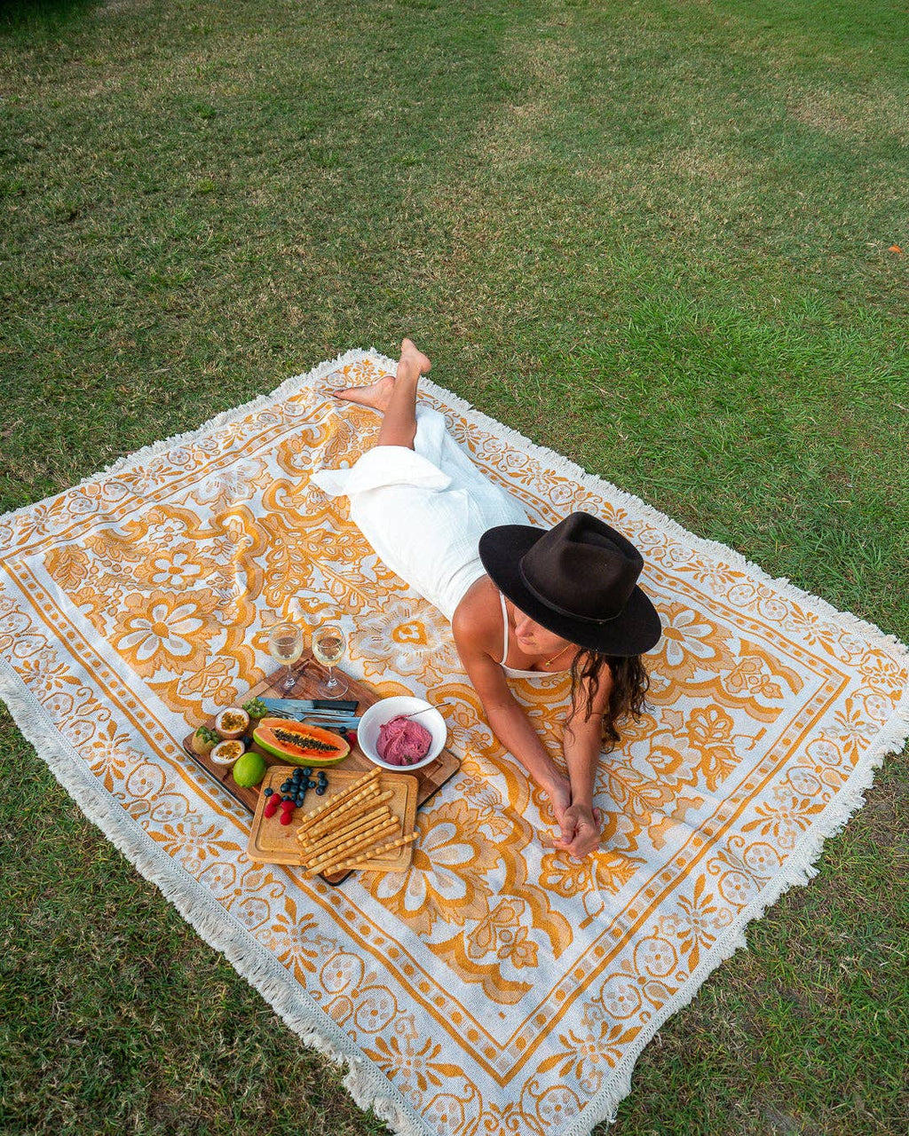 Sunset - Picnic Beach Throw Rug - XL