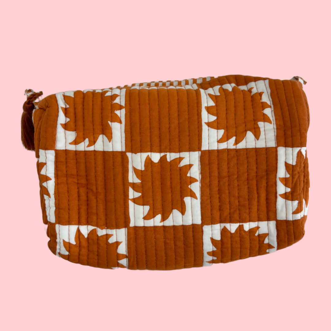 INDIE COSMETIC BAG [SUNNY TANGARINE]: Large