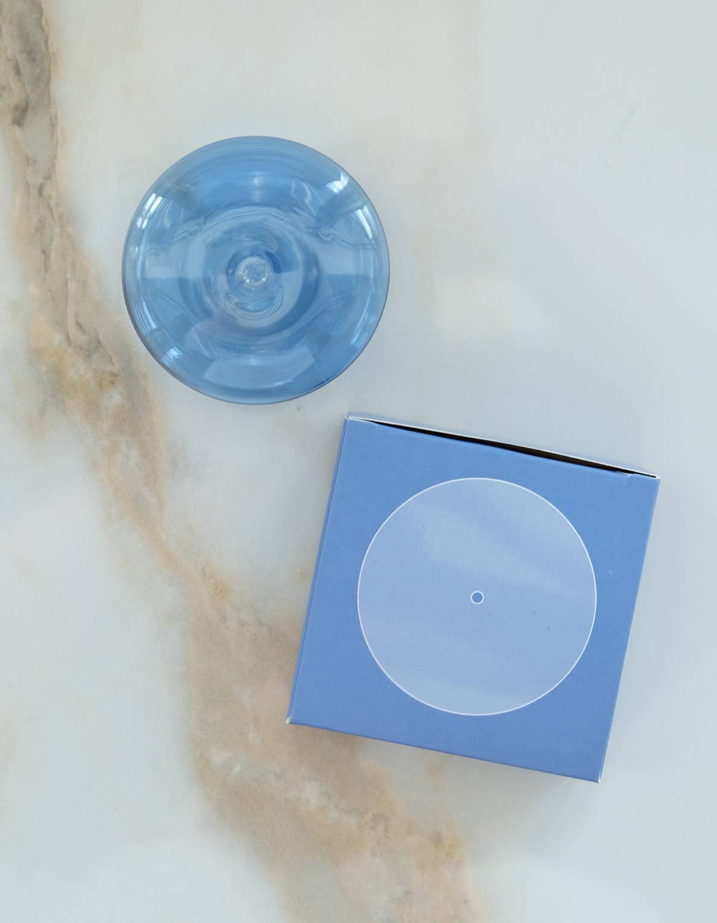 Glass Bubble Incense Holder - Blue Translucent
