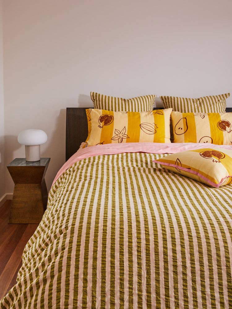 Pistachio Seersucker Quilt Cover [King]