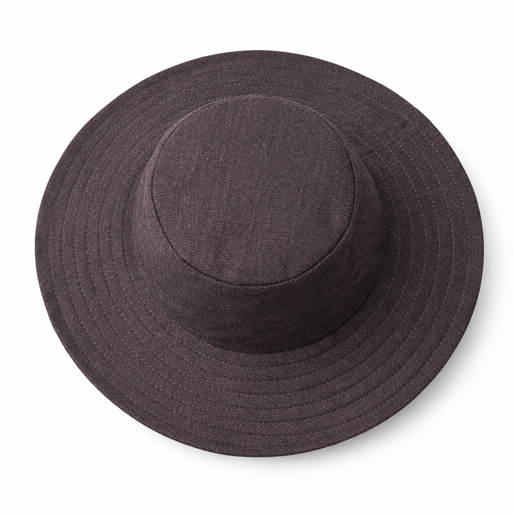 Silk-lined wide brim bucket hat - Brown/Leopard