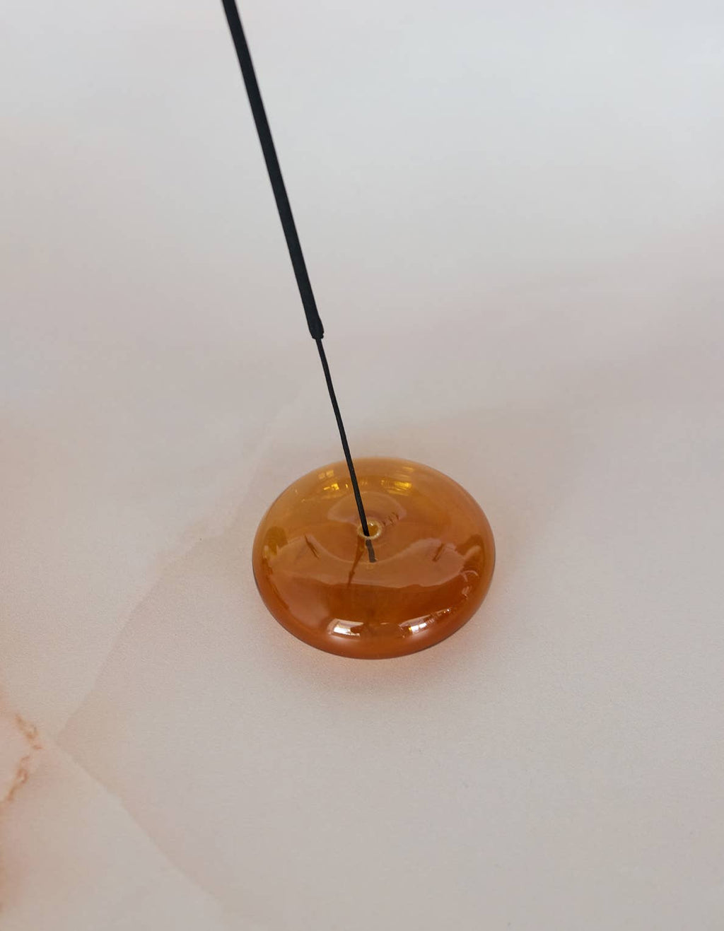 Glass Bubble Incense Holder - Amber Translucent