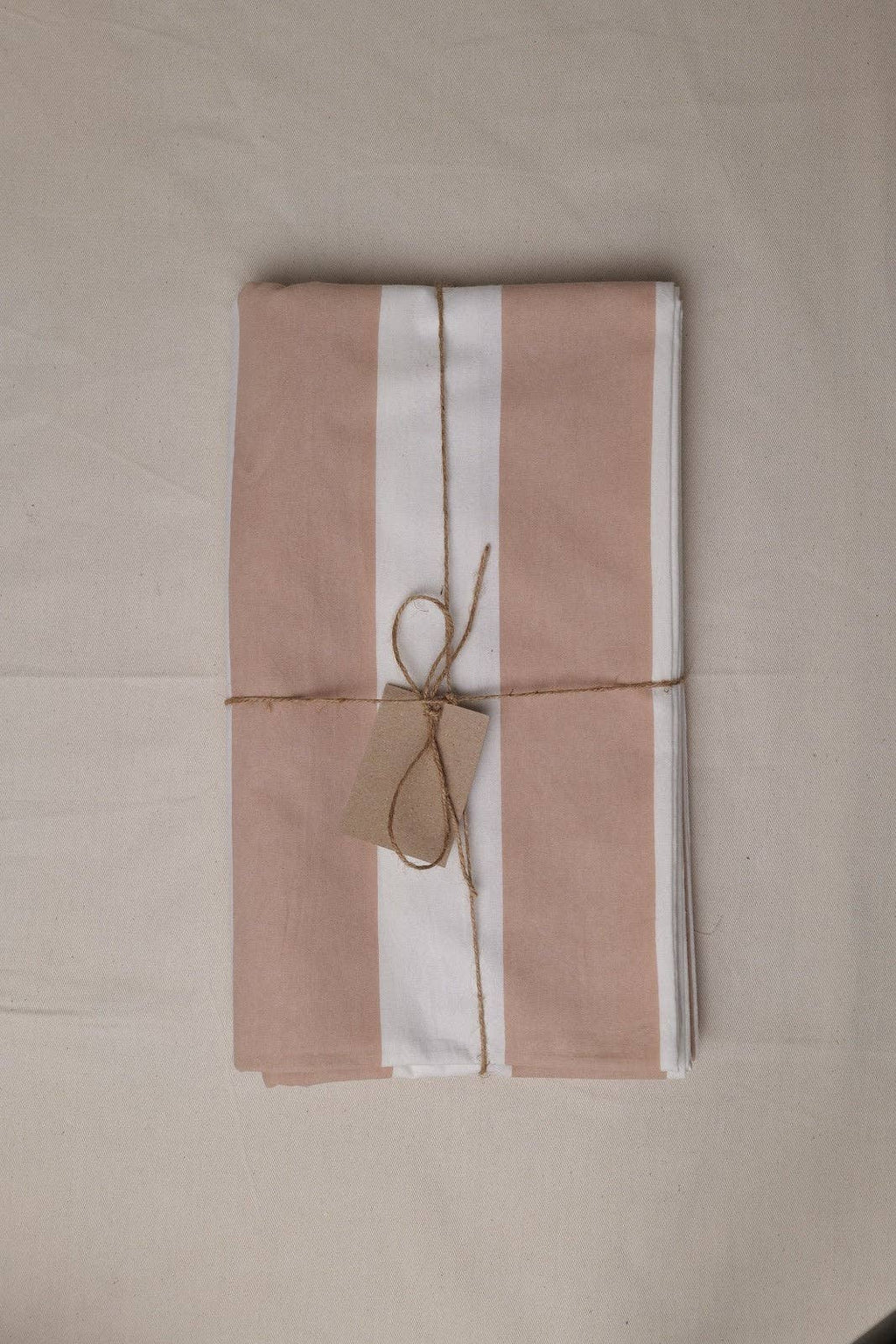 Beige Stripe Tablecloth