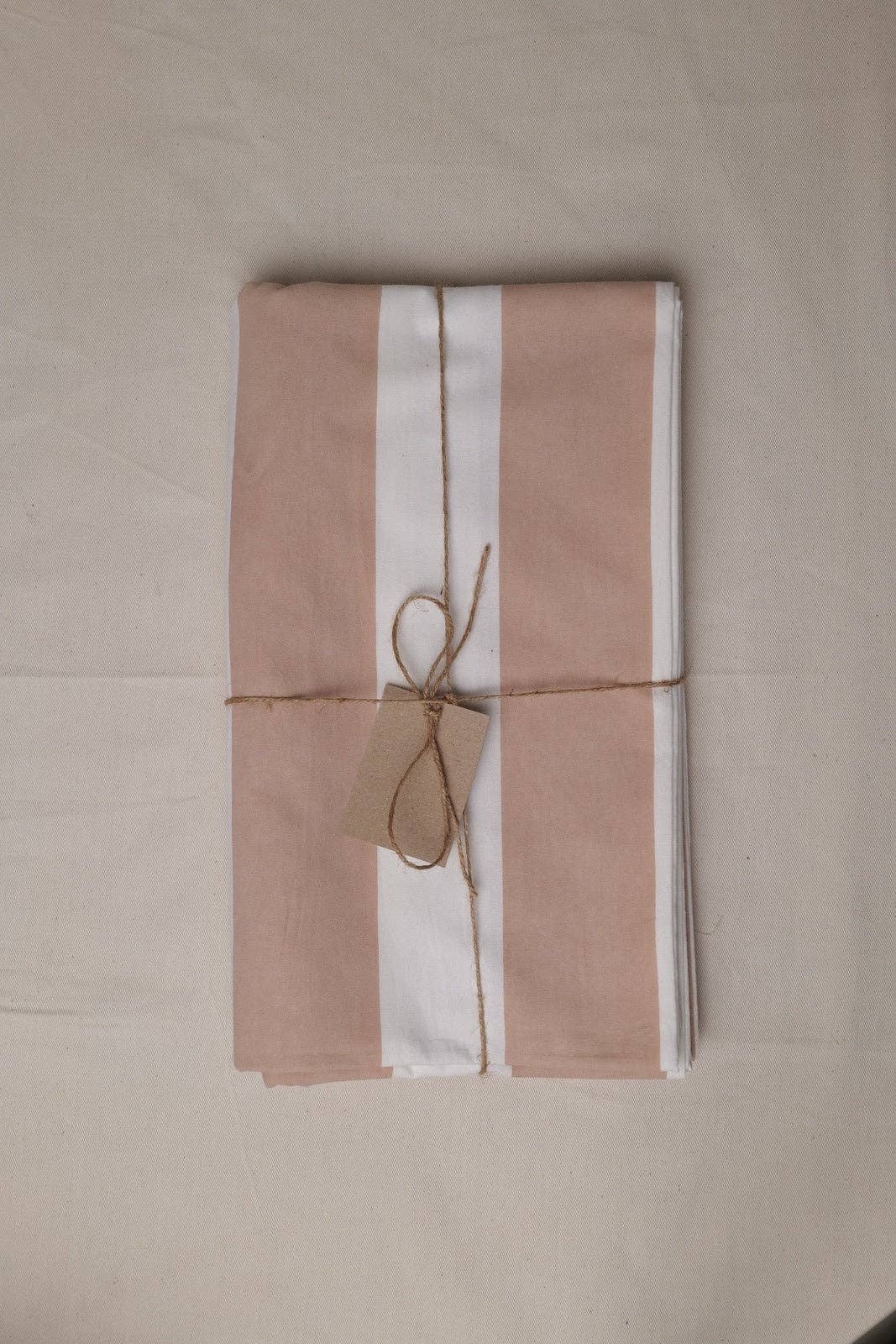 Beige Stripe Tablecloth