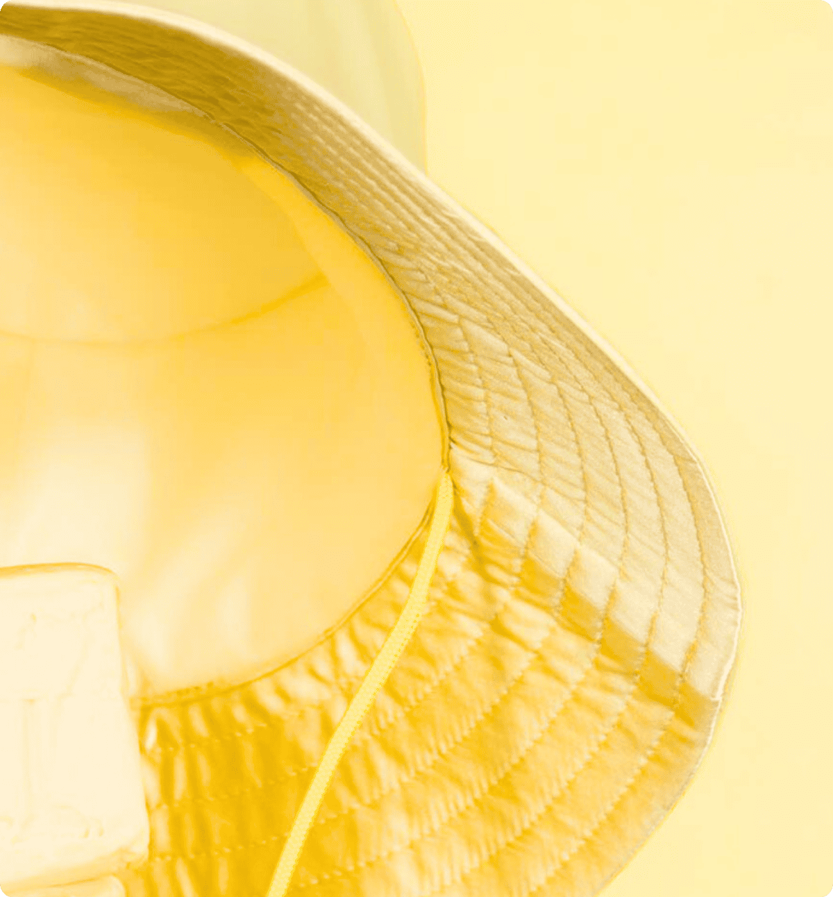 Silk-lined wide brim bucket hat - Butter