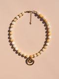 Spiral Lemon Yellow Beaded Gemstone Necklace
