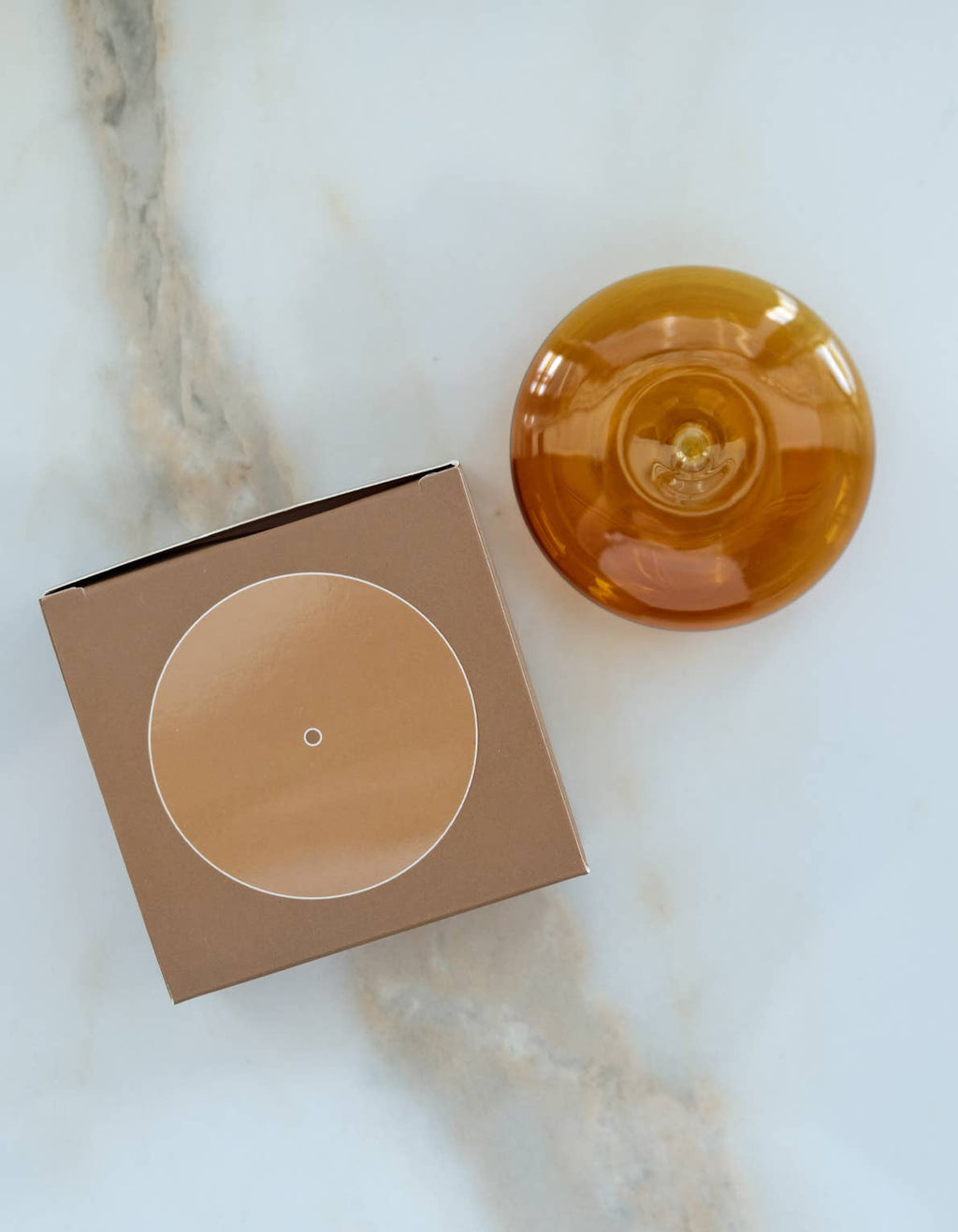 Glass Bubble Incense Holder - Amber Translucent