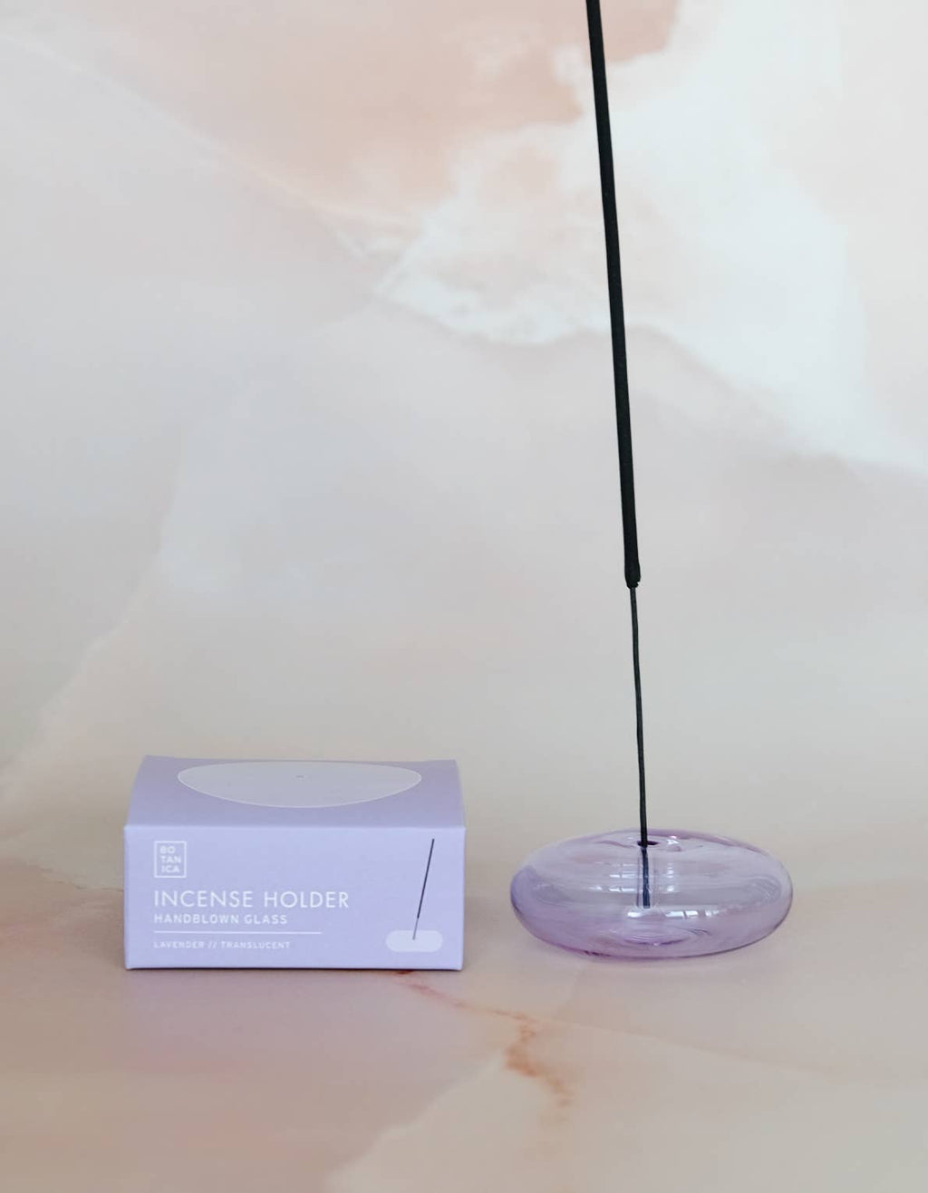 Glass Bubble Incense Holder - Lavender Translucent