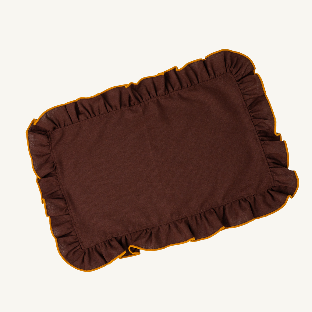 Ruffled placemat wood - set of 2