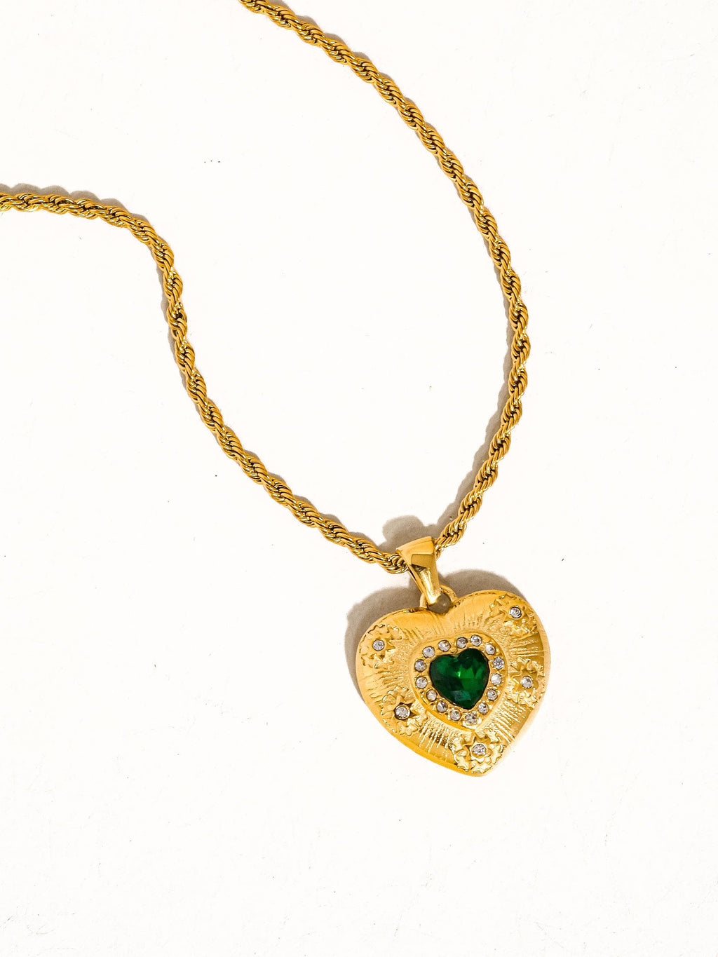 Akira Green Heart Necklace