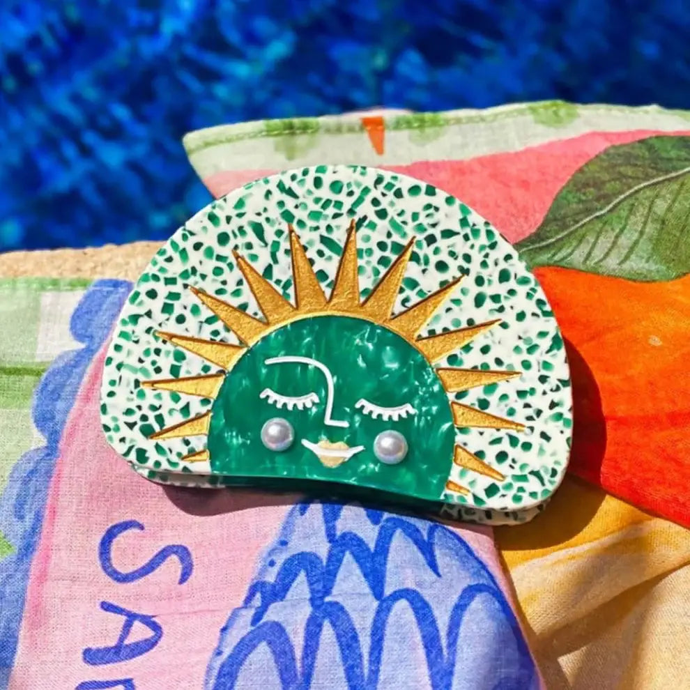 Green Sun Claw Clip